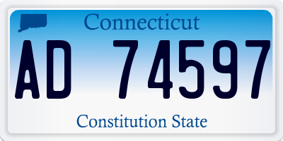 CT license plate AD74597