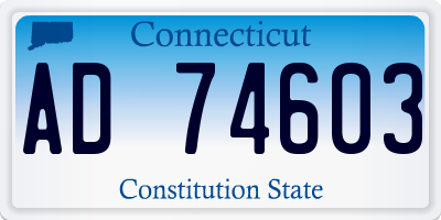 CT license plate AD74603