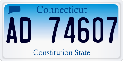 CT license plate AD74607