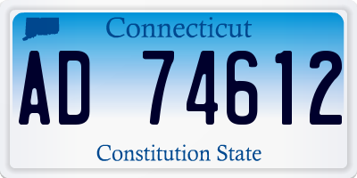CT license plate AD74612