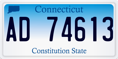 CT license plate AD74613