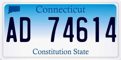 CT license plate AD74614