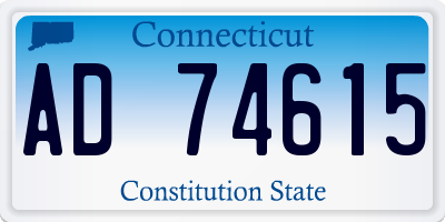 CT license plate AD74615