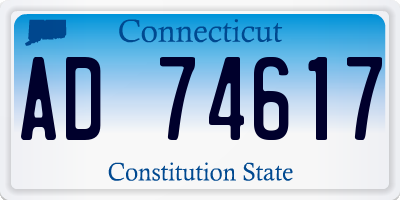 CT license plate AD74617