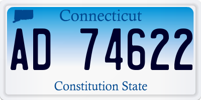 CT license plate AD74622