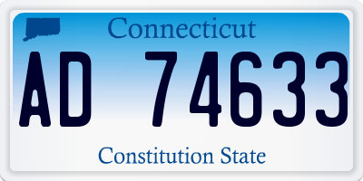 CT license plate AD74633