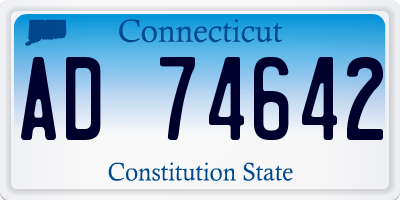 CT license plate AD74642