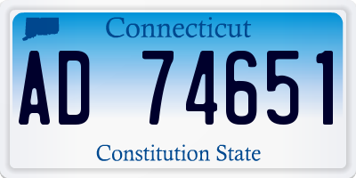 CT license plate AD74651