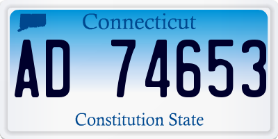 CT license plate AD74653