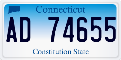 CT license plate AD74655