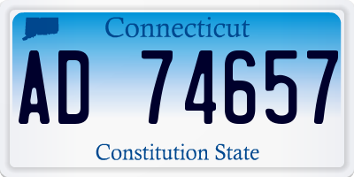 CT license plate AD74657