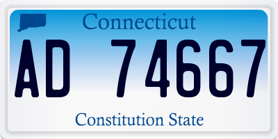 CT license plate AD74667