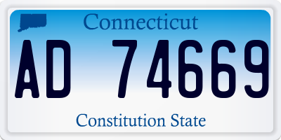 CT license plate AD74669
