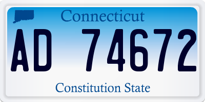 CT license plate AD74672