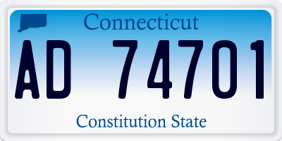 CT license plate AD74701