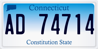 CT license plate AD74714