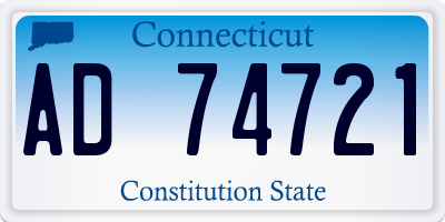 CT license plate AD74721