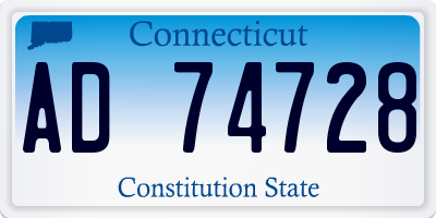 CT license plate AD74728