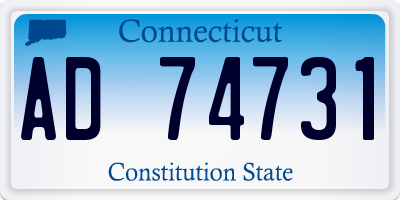 CT license plate AD74731