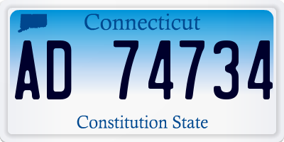 CT license plate AD74734