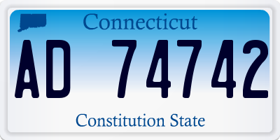 CT license plate AD74742