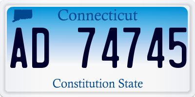 CT license plate AD74745