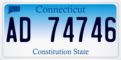 CT license plate AD74746