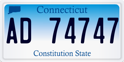 CT license plate AD74747