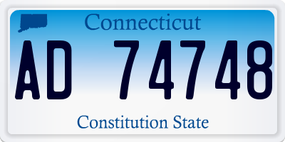 CT license plate AD74748