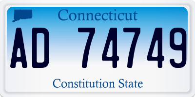 CT license plate AD74749