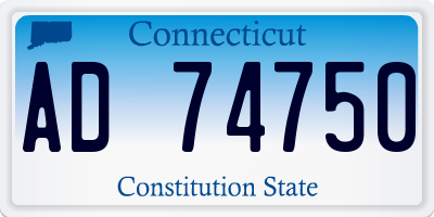 CT license plate AD74750