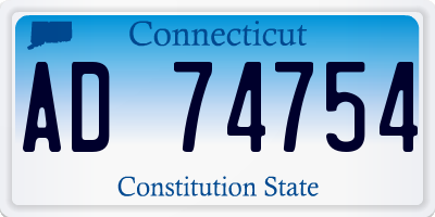 CT license plate AD74754