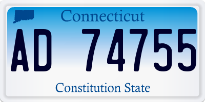 CT license plate AD74755