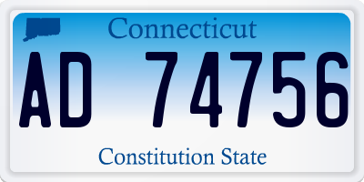 CT license plate AD74756