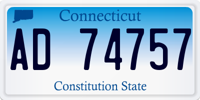 CT license plate AD74757