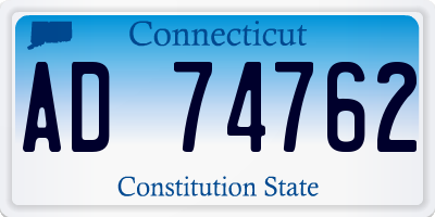 CT license plate AD74762