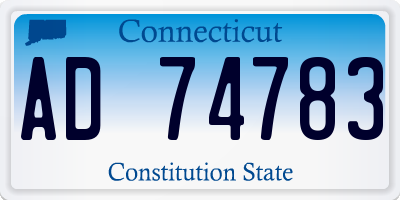 CT license plate AD74783