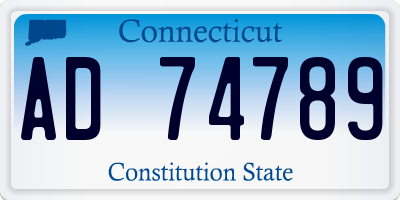 CT license plate AD74789