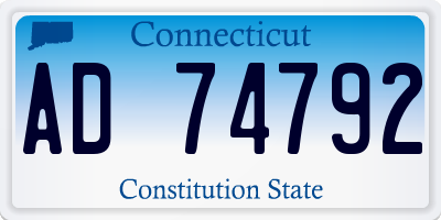 CT license plate AD74792