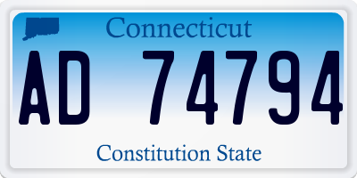 CT license plate AD74794