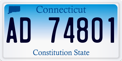 CT license plate AD74801