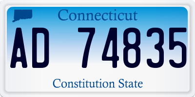CT license plate AD74835