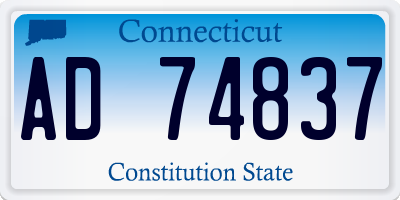 CT license plate AD74837