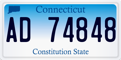 CT license plate AD74848
