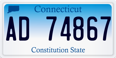 CT license plate AD74867