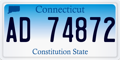 CT license plate AD74872