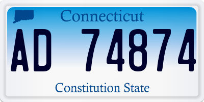 CT license plate AD74874