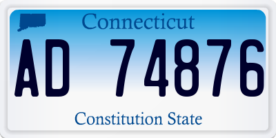 CT license plate AD74876