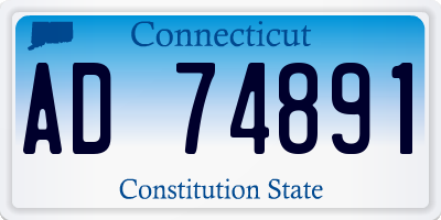 CT license plate AD74891