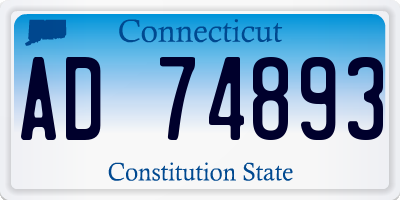 CT license plate AD74893